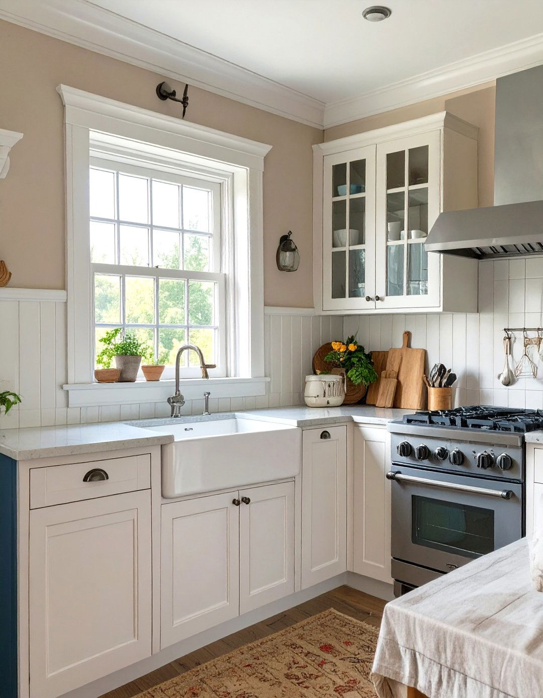 Wainscoting on Walls in a Small Country Kitchen - 30 small country kitchen ideas