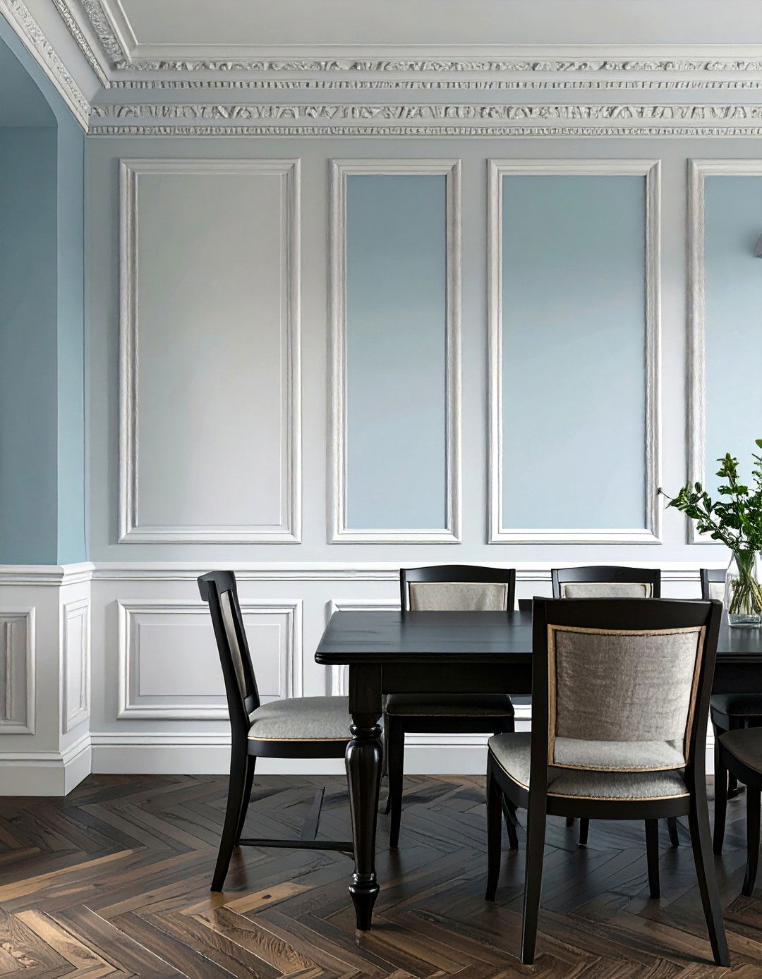 Wainscoting with Intricate Molding - 30 texture in interior design ideas