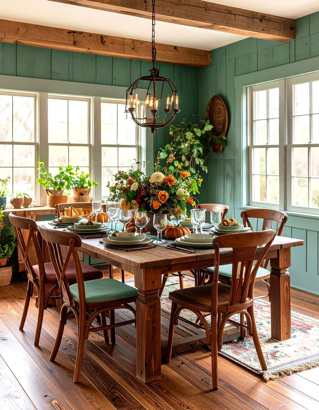 Wainscoting with Reclaimed Wood - 30 rustic dining room ideas