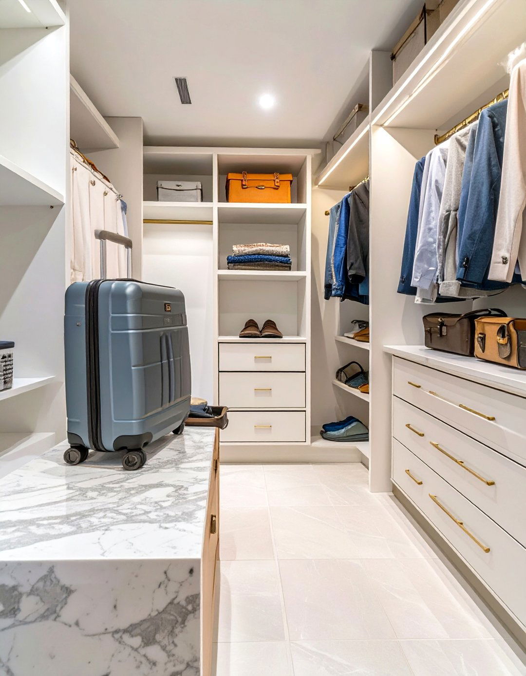 Walk In Closet Featuring A Packing Station - 30 walk in closet design ideas