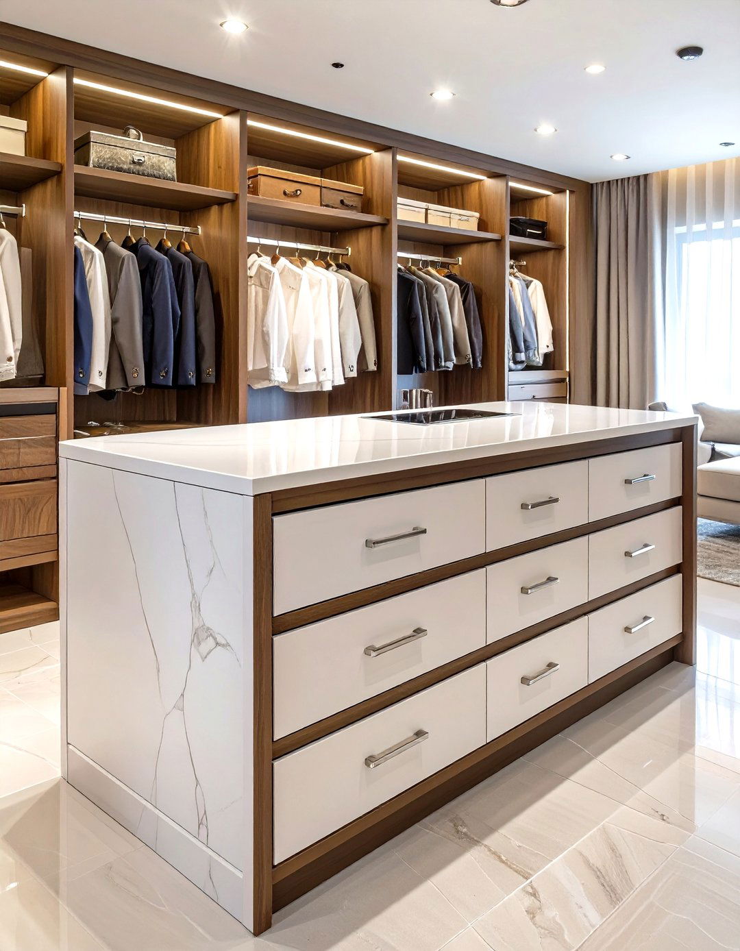 Walk In Closet Island with Drawers - 30 walk in closet organization ideas