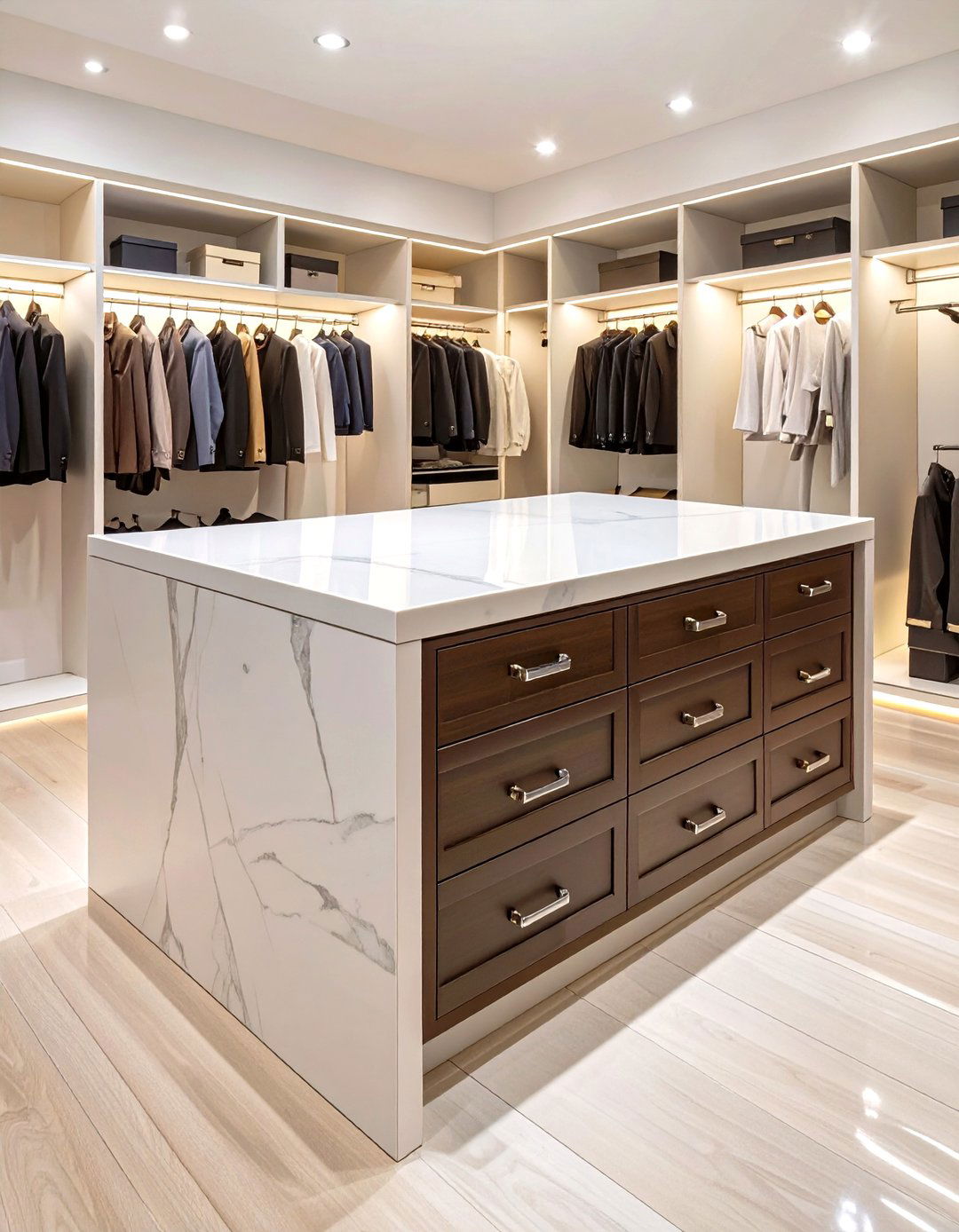 Walk In Closet With A Central Island - 30 walk in closet design ideas