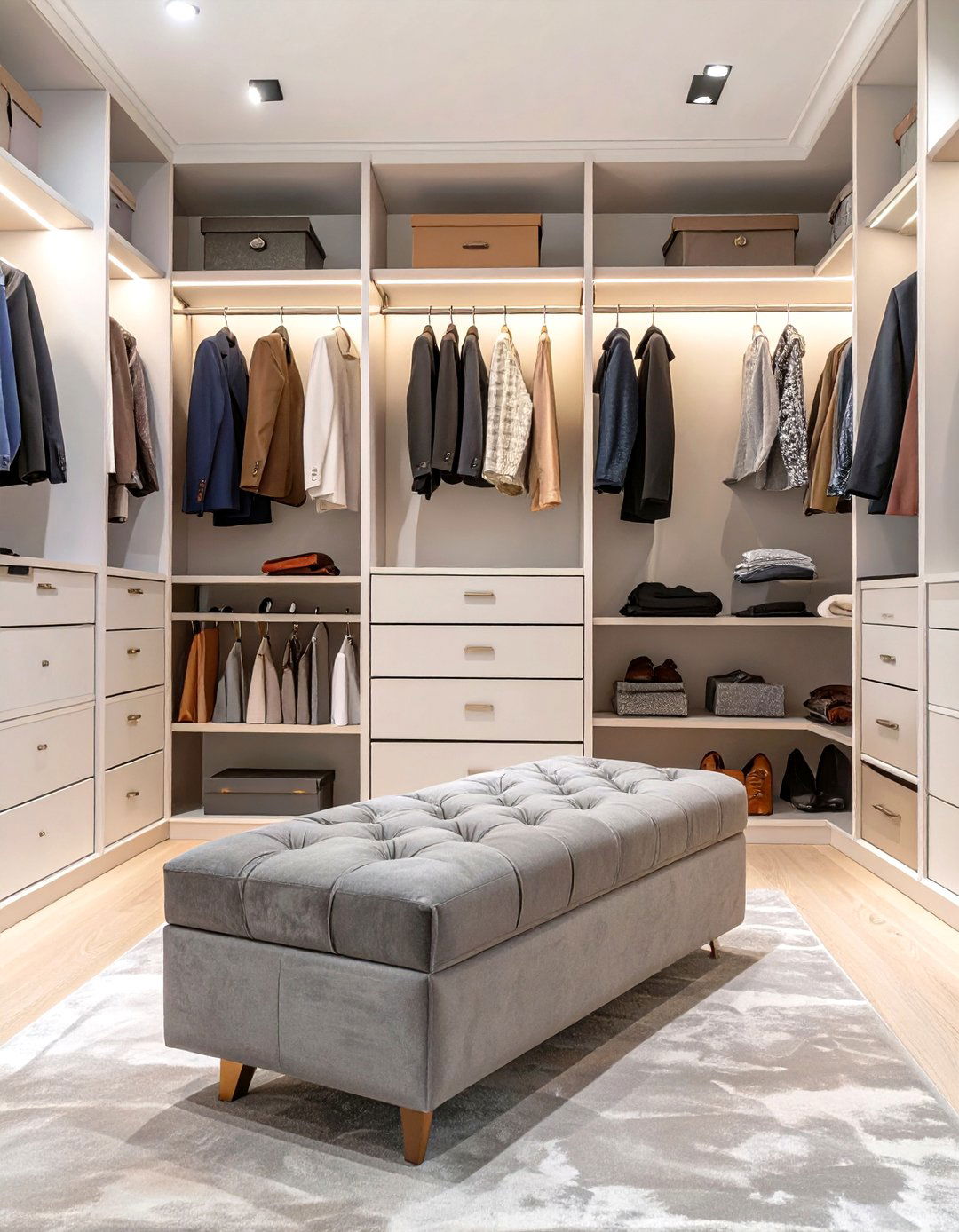 Walk In Closet With A Dressing Bench - 30 walk in closet design ideas