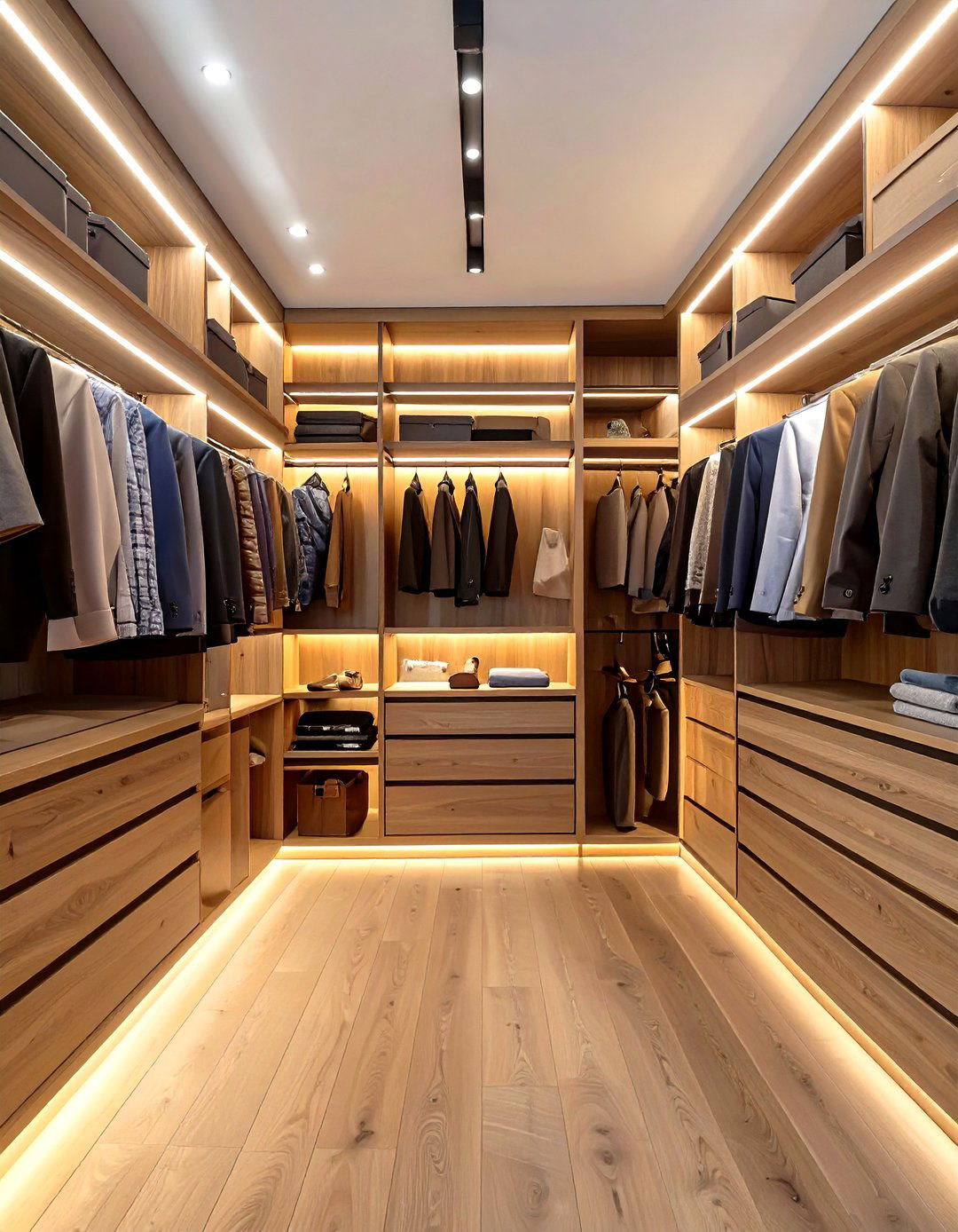 Walk In Closet With Integrated LED Lighting - 30 walk in closet design ideas