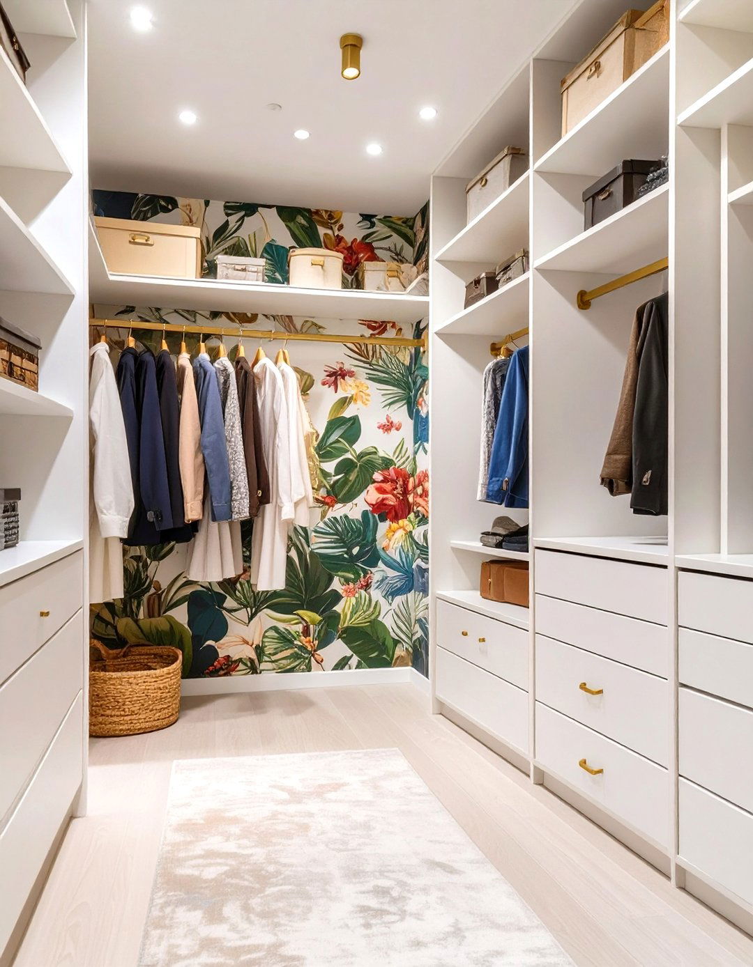 Walk In Closet With Wallpaper Accents - 30 walk in closet design ideas