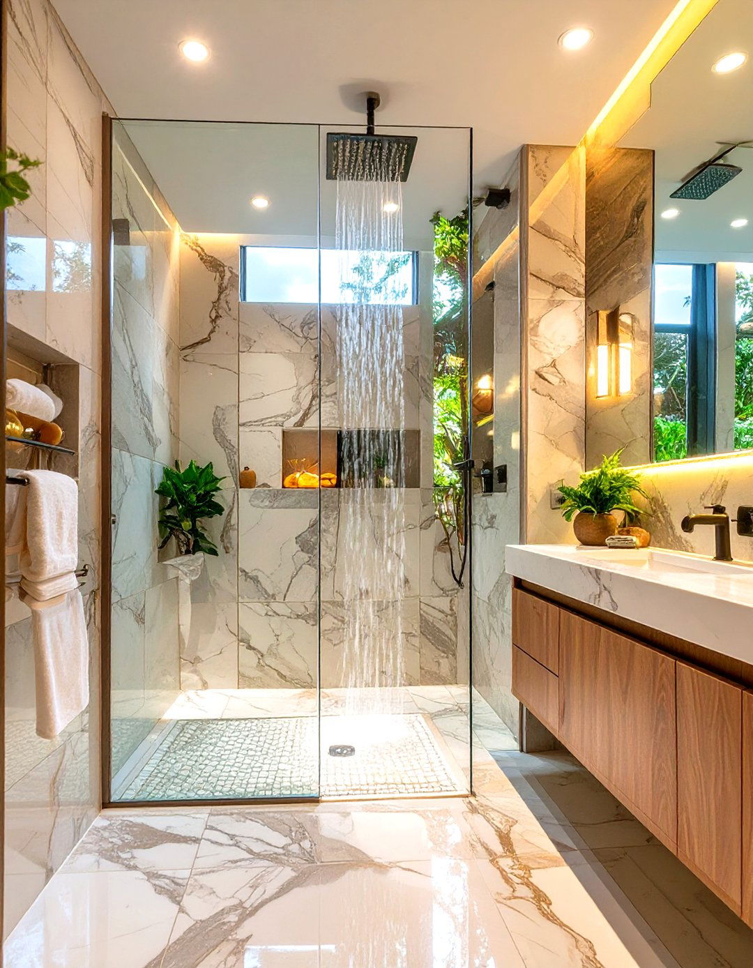 Walk In Shower with Frameless Glass - 30 ultra modern modern luxury bathroom design ideas