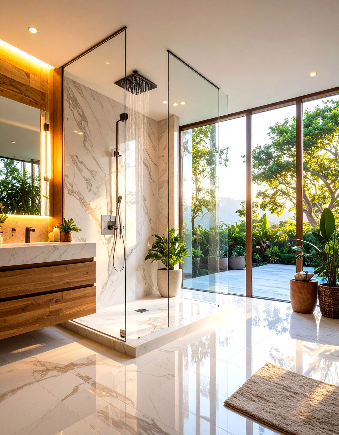 Walk In Shower with Frameless Glass - 30 pinterest bathroom ideas