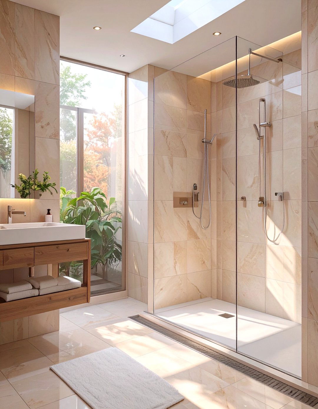 Walk In Shower without Doors - 30 bathroom interior design ideas