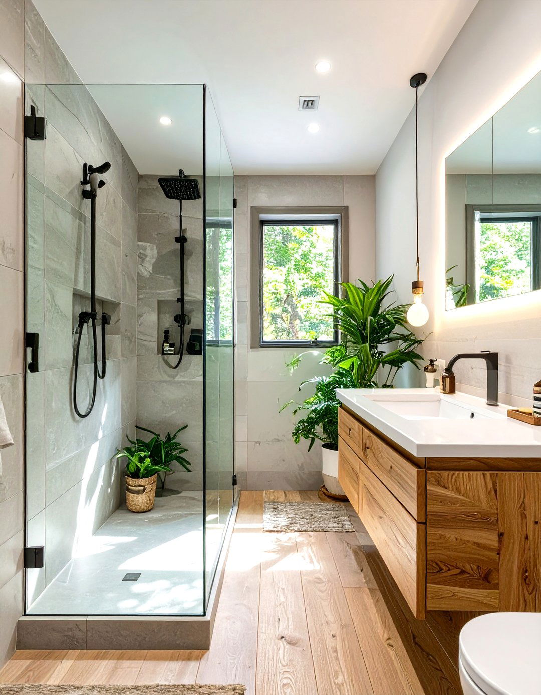 Walk In Showers with Frameless Glass - 30 scandinavian bathroom design ideas