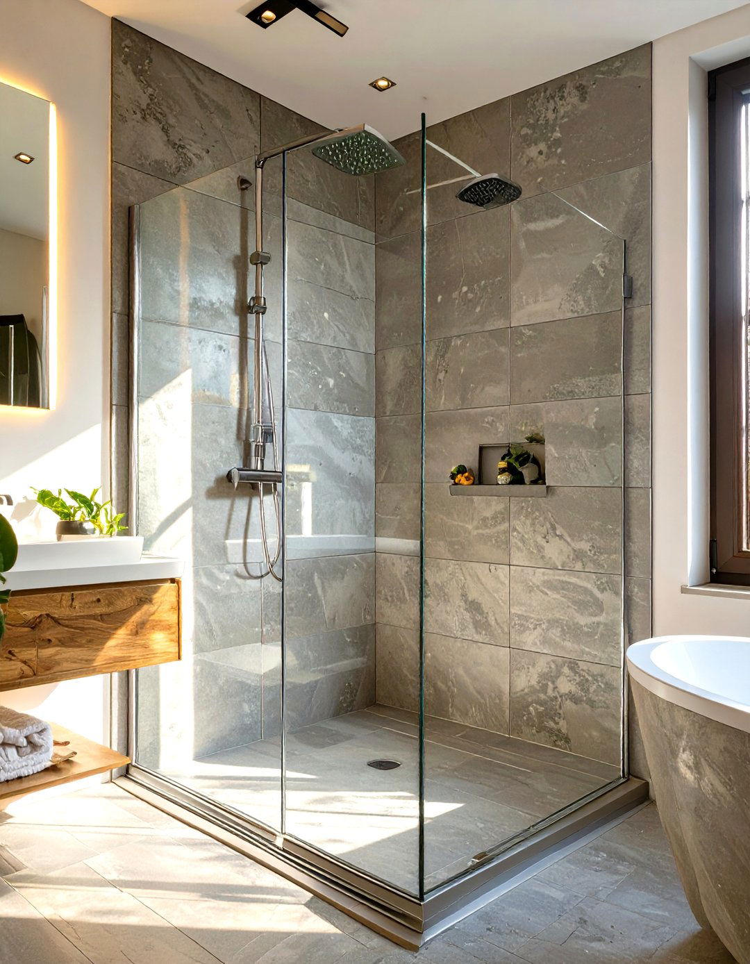 Walk In Stand Up Shower without a Door - 30 stand up shower ideas