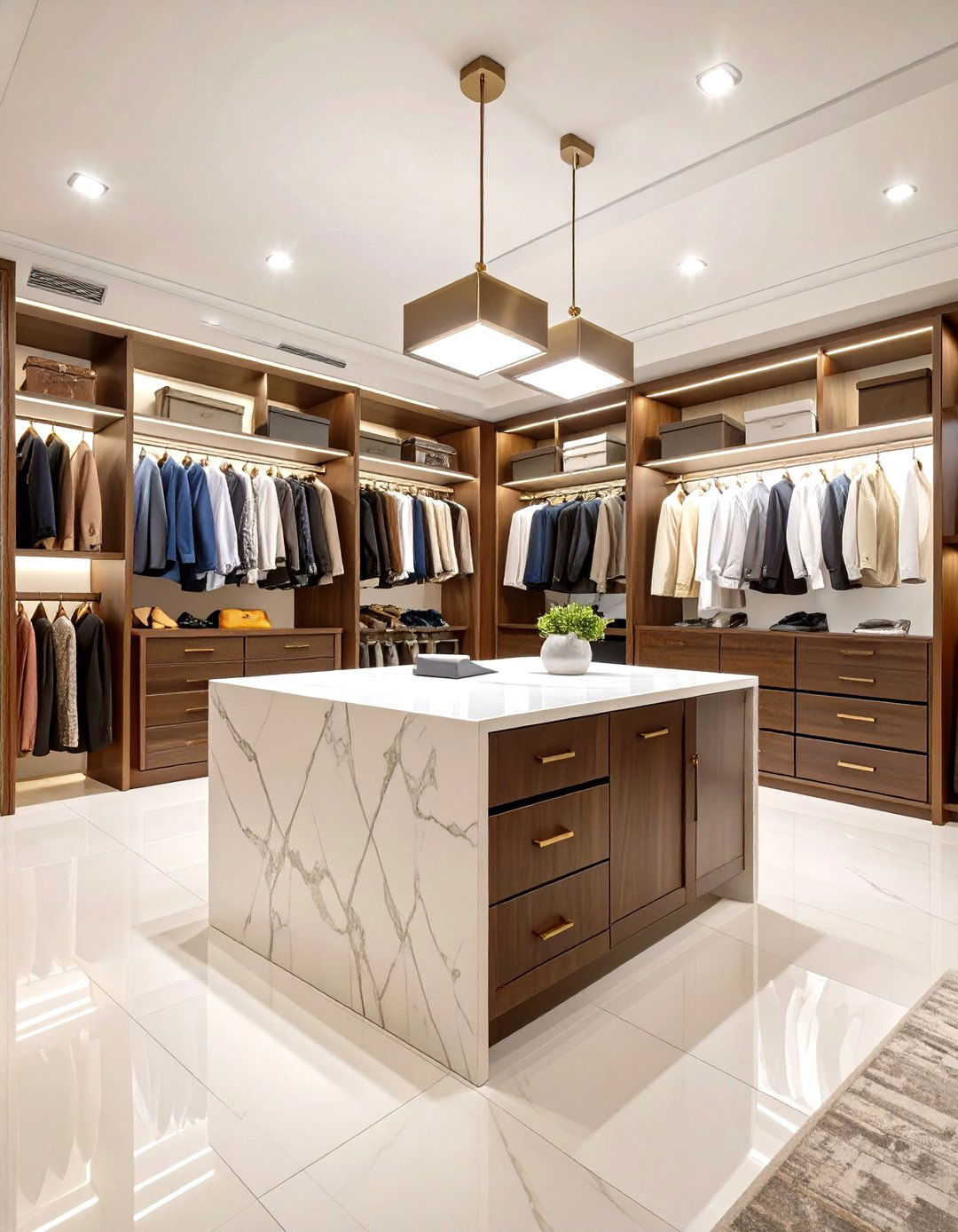 Walk In Wardrobe Closet with a Central Island - 30 wardrobe closet design ideas
