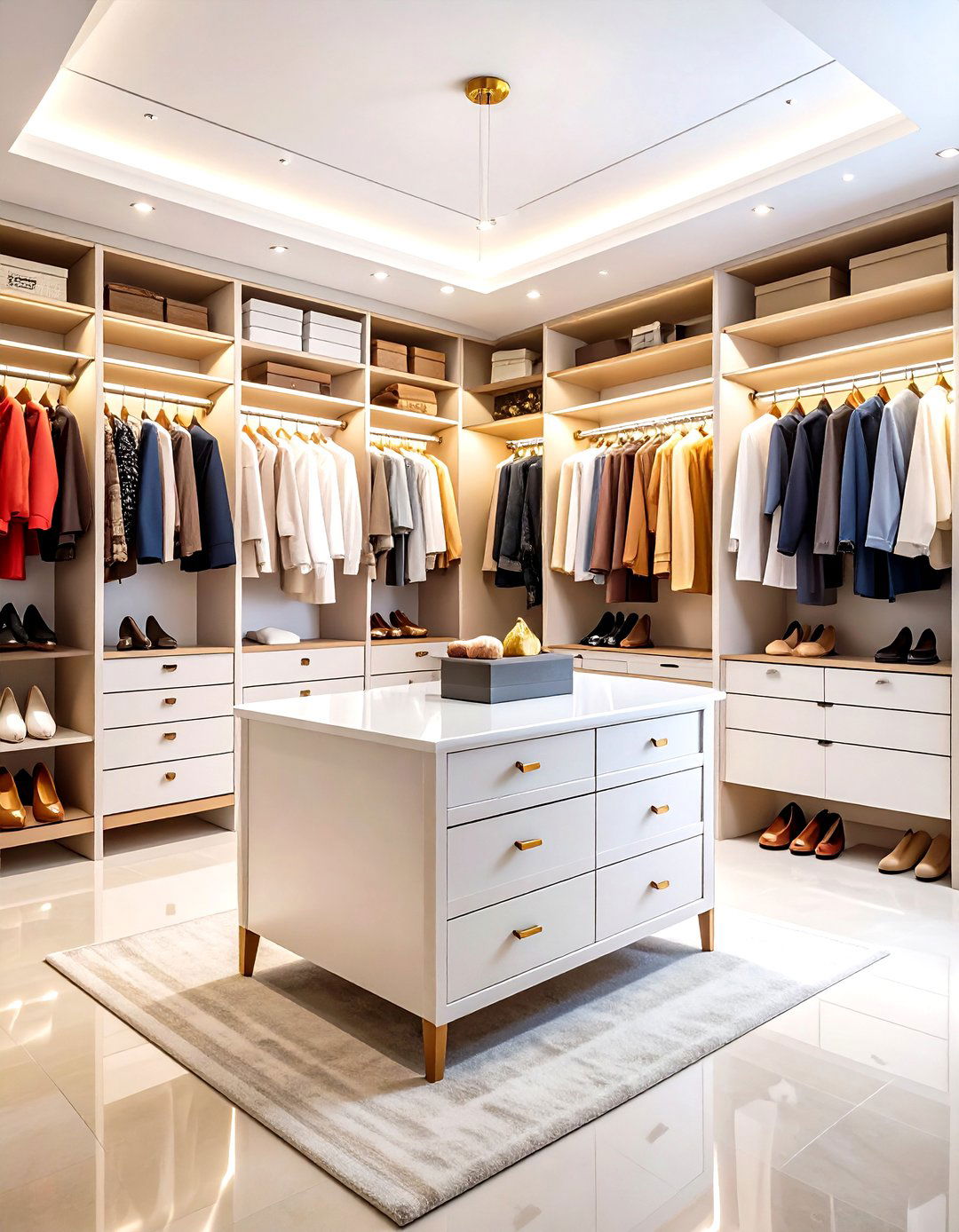 Walk in Closet with a Central Island - 30 patricketsesfantomes.com what is interior design ideas