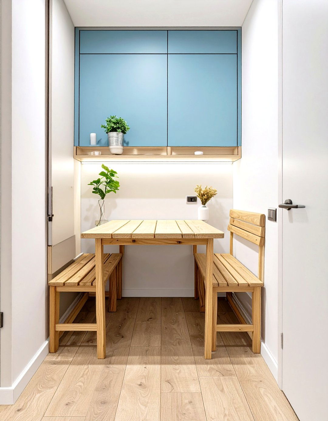 Wall Hinged Folding Bench and Table Set - 30 what are space-saving kitchen table ideas ideas