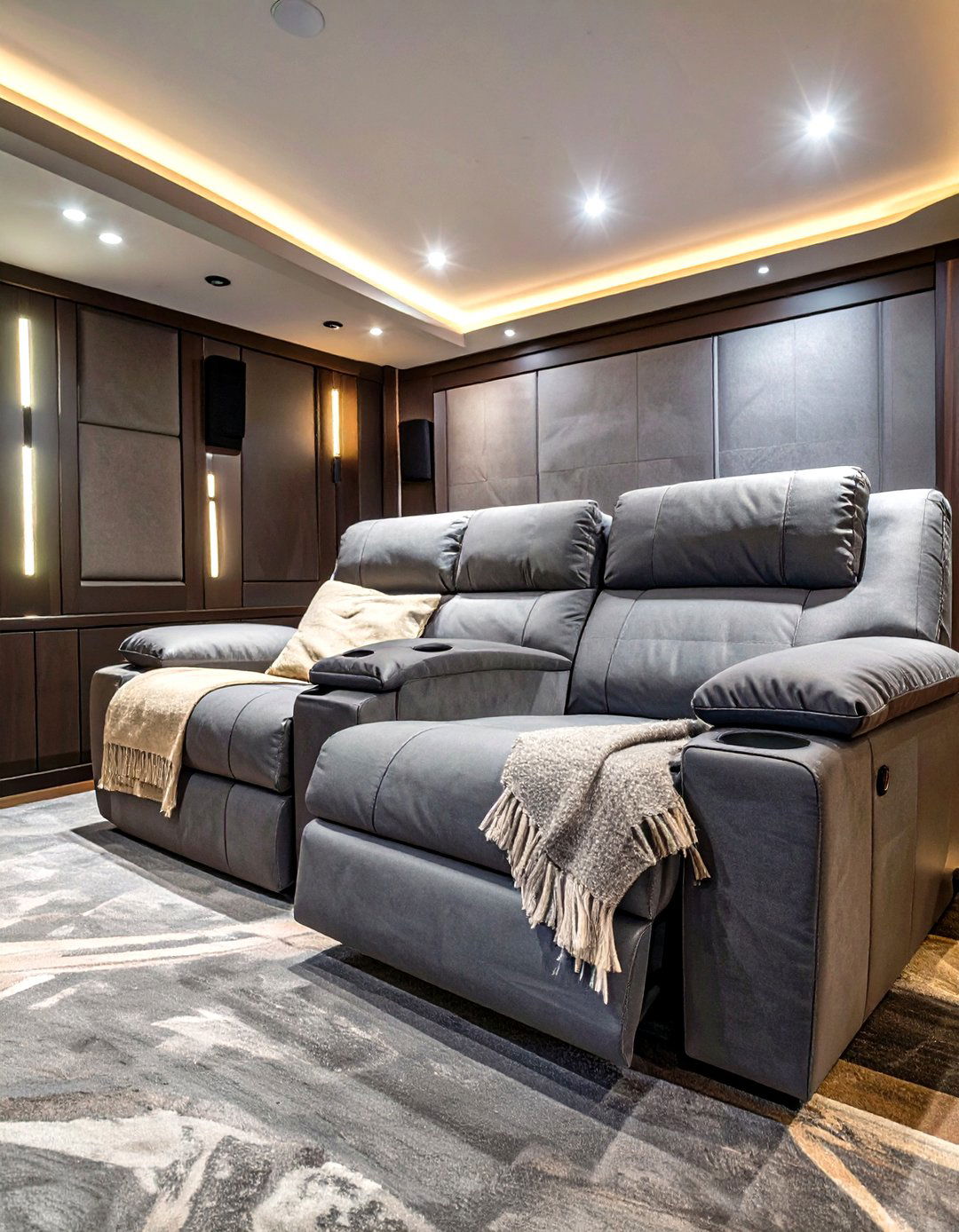 Wall Hugger Recliner Loveseat - 30 small home theater seating ideas