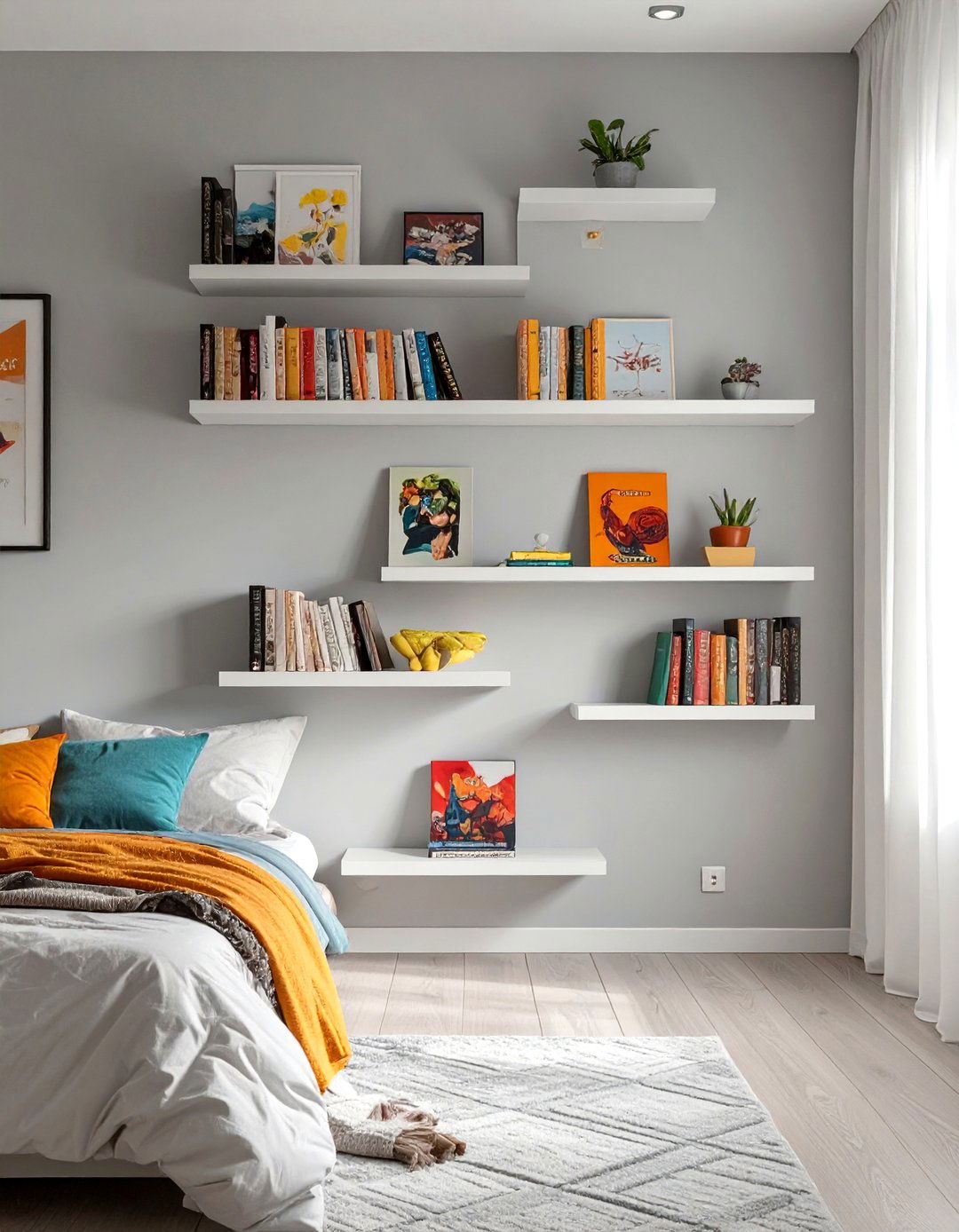 Wall Mounted Book Ledges - 30 teenage bedroom ideas