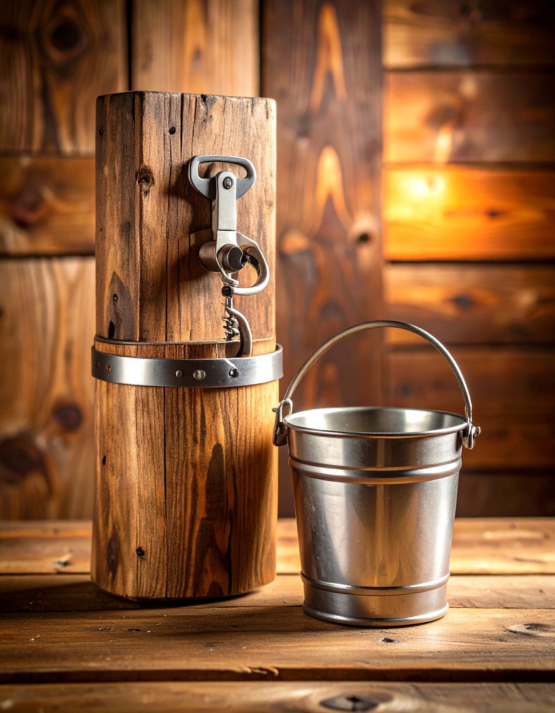 Wall Mounted Bottle Opener with Cap Catcher - 30 rustic man cave ideas