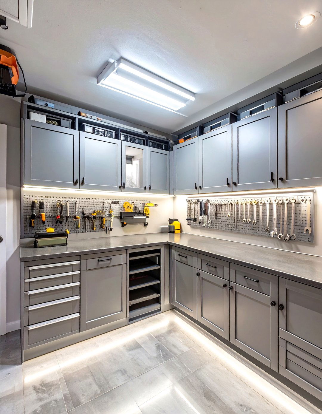 Wall Mounted Cabinet System - 30 interior garage wall ideas