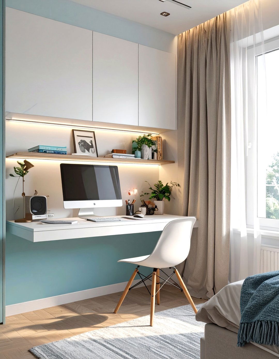 Wall Mounted Desk for a Streamlined Look - 30 teenage girl room ideas