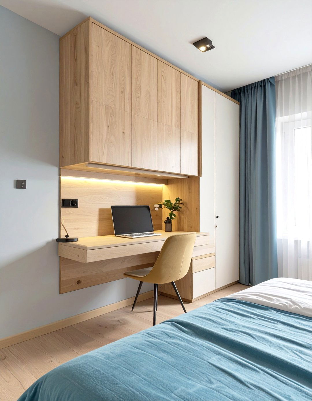 Wall Mounted Desk that Folds Away - 30 small bedroom ideas for adults