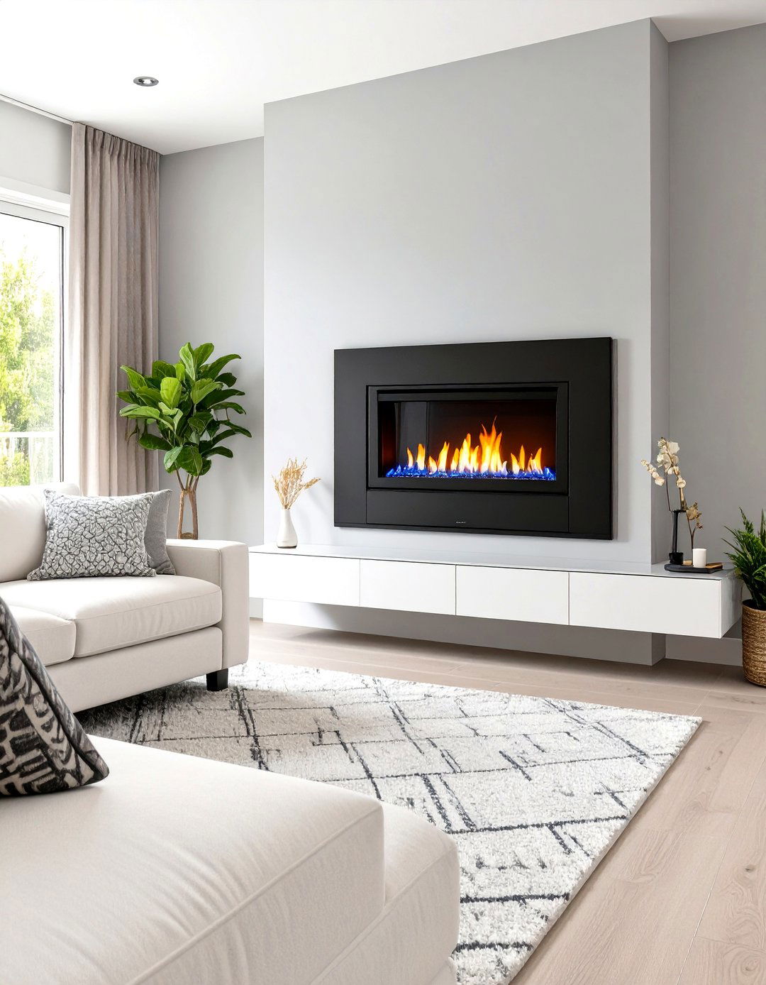 Wall Mounted Electric Fireplace - 30 small living room fireplace ideas