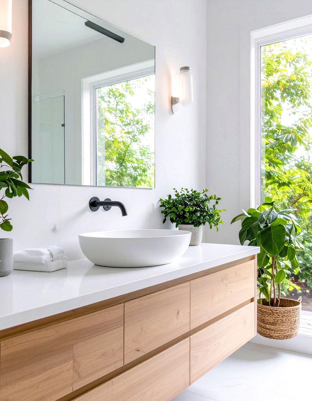 Wall Mounted Faucet in a Bathroom - 30 12 bathroom ideas