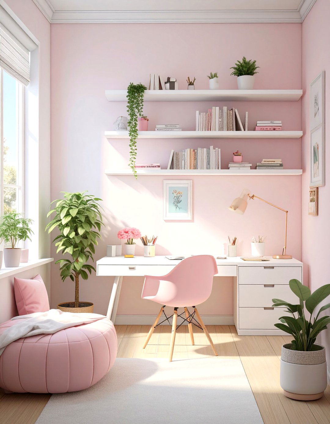 Wall Mounted Floating Desk Nook - 30 tween girl room ideas