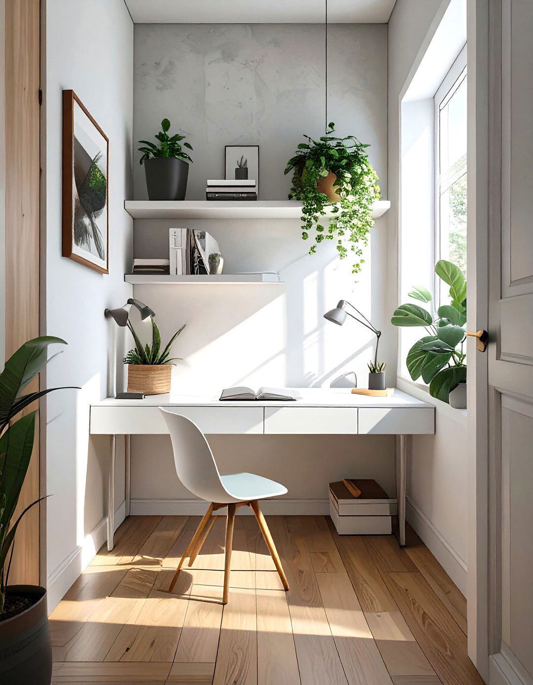 Wall Mounted Floating Desk Small Home Office Design - 30 small home office design ideas