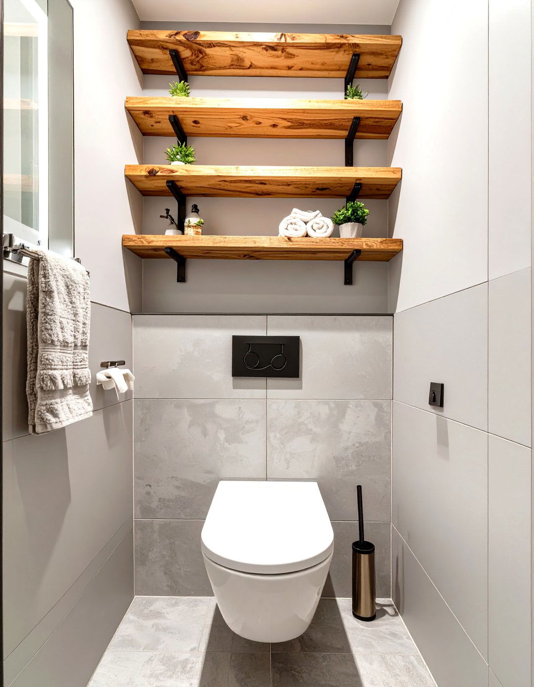 Wall Mounted Floating Shelves - 30 shelves very small bathroom storage ideas