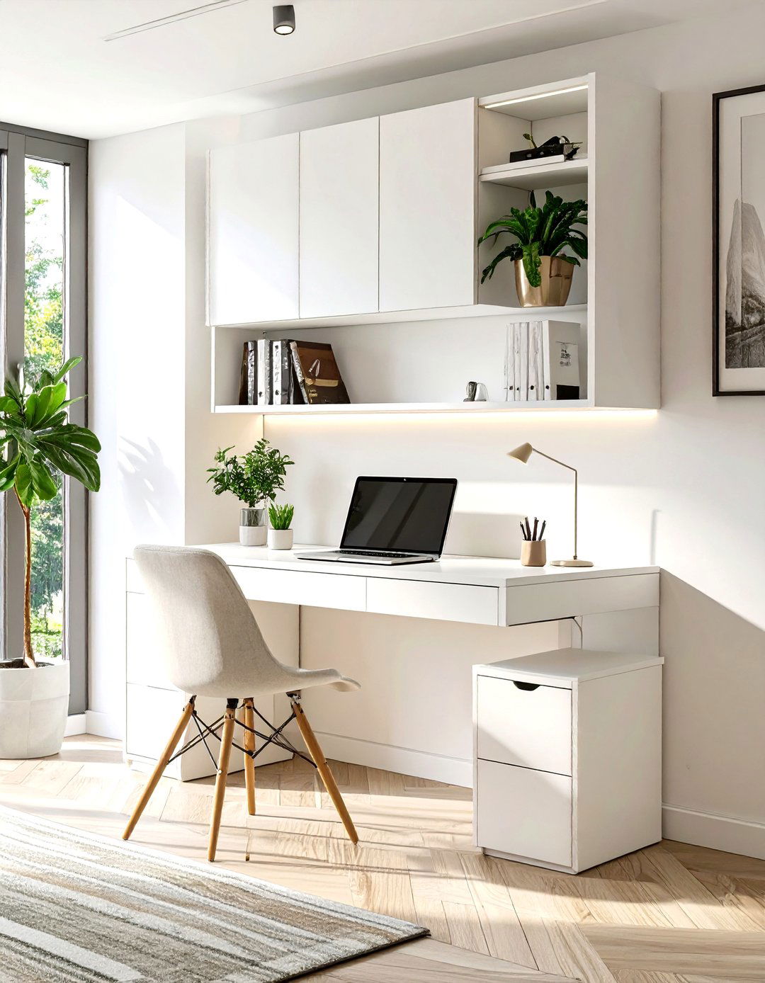 Wall Mounted Fold Down Desk - 30 small office space ideas