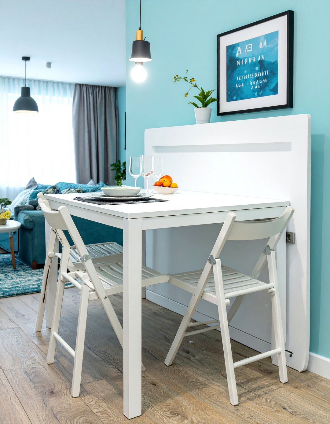 Wall Mounted Fold Down Dining Table - 30 very small living and dining room ideas
