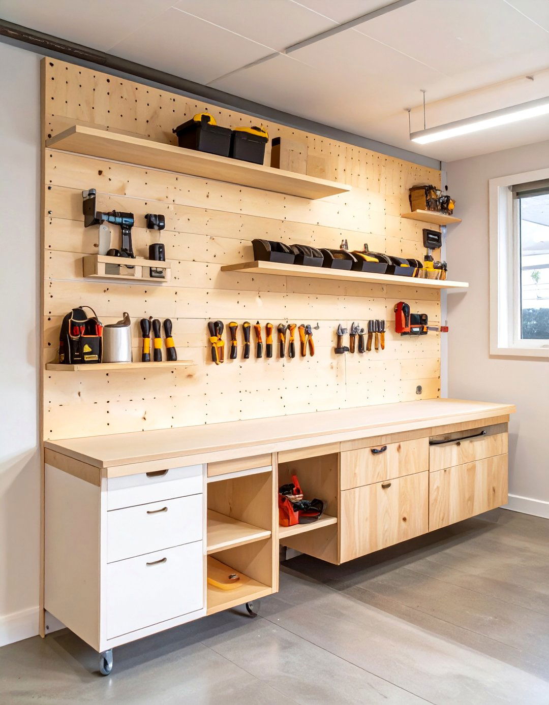 Wall Mounted French Cleat Wood System - 30 wood garage storage ideas