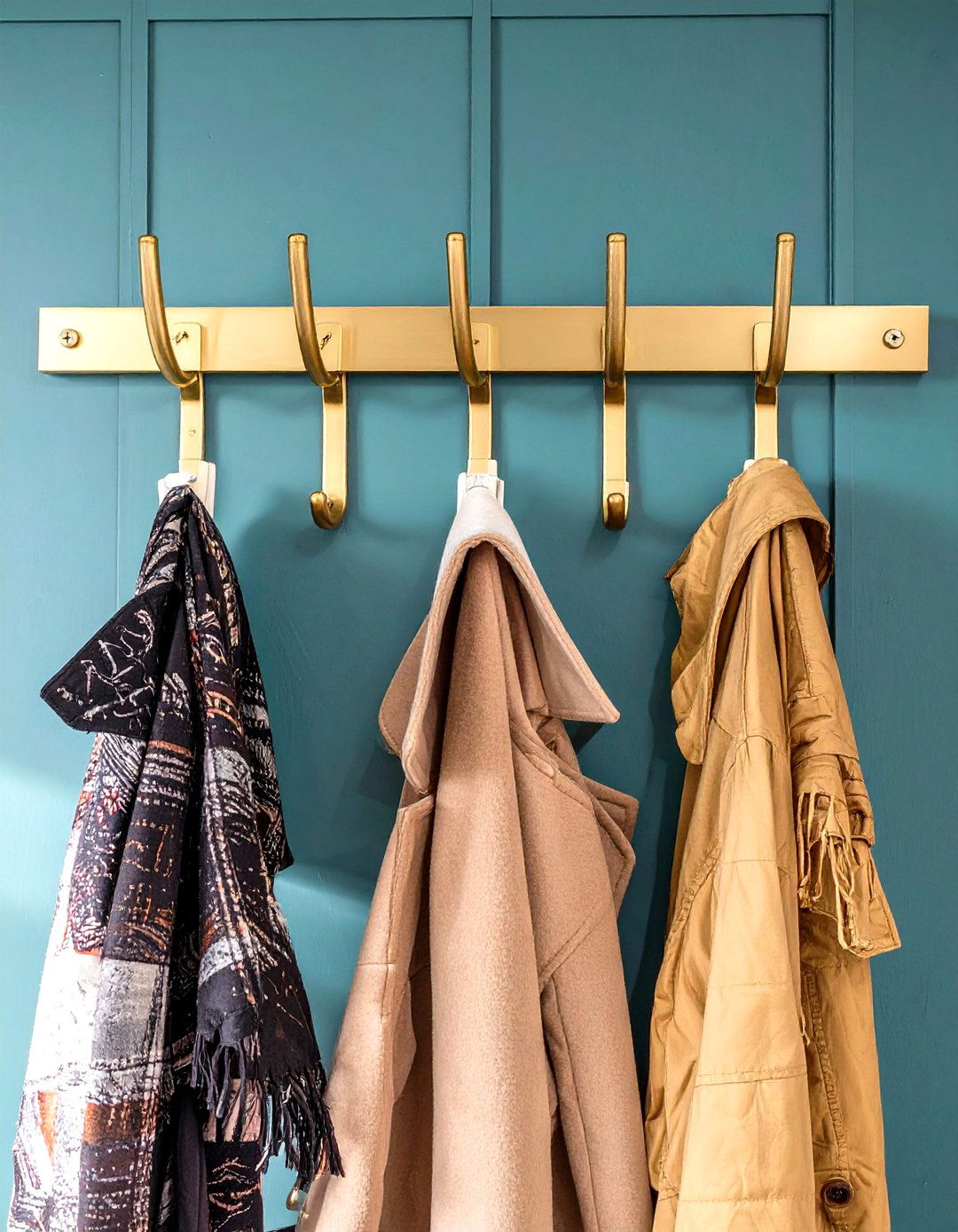 Wall Mounted Hook System - 30 small entryway design ideas