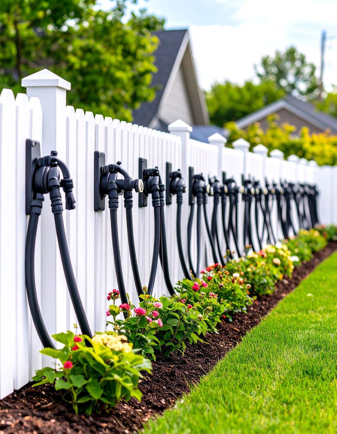 Wall Mounted Hose Guide System - 30 garden hose storage ideas