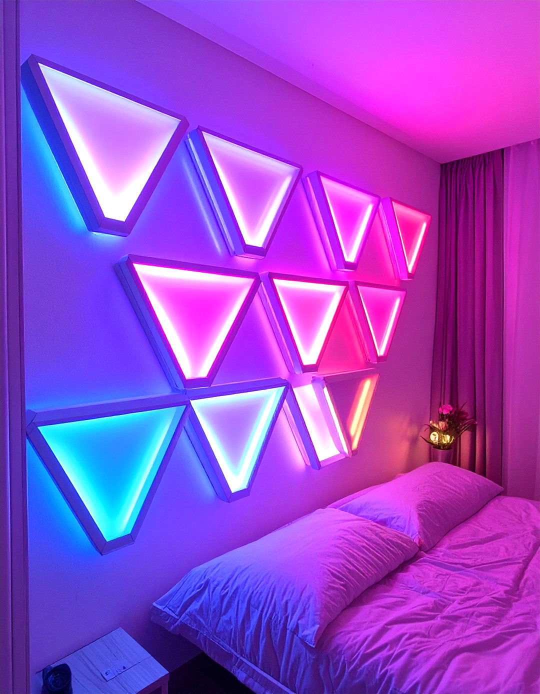 Wall Mounted LED Light Panels - 30 teenage girl bedroom ideas with led lights