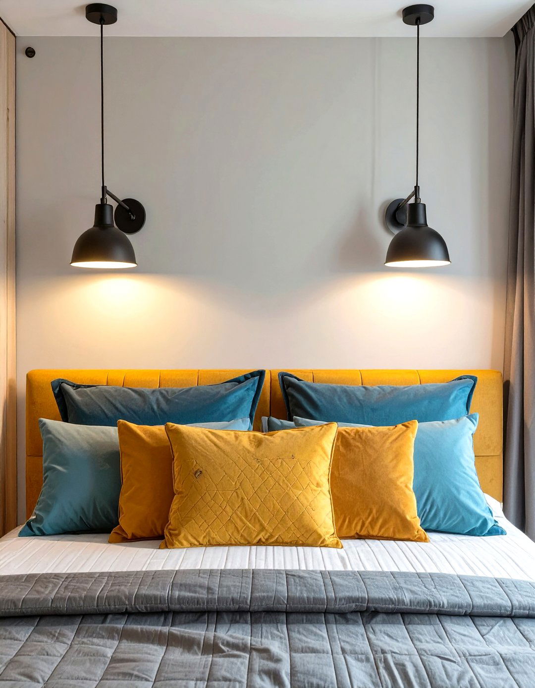 Wall Mounted Lamps to Save Surface Space - 30 small apartment bedroom ideas