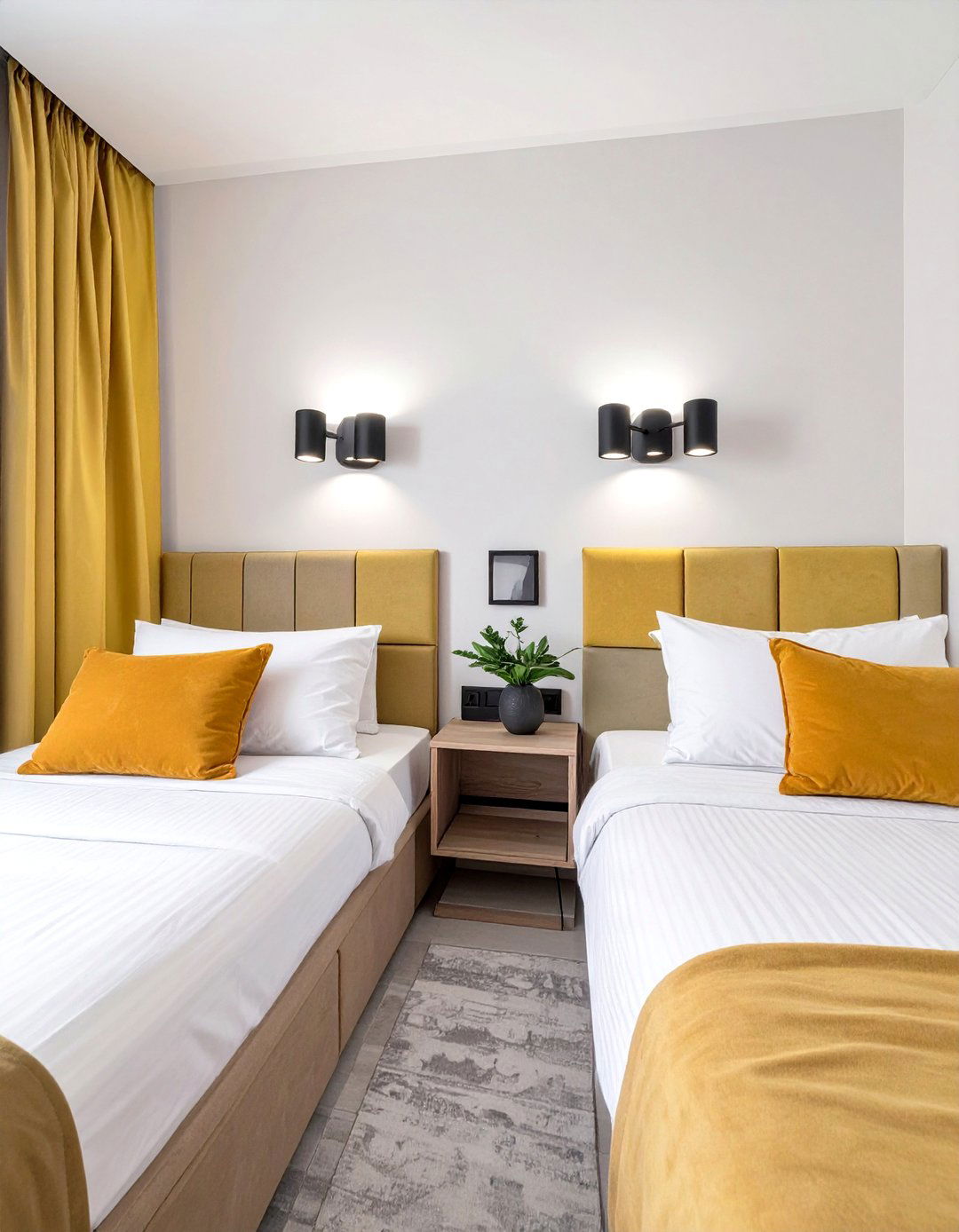 Wall Mounted Lighting to Free Up Surfaces - 30 twin bedroom ideas for small rooms