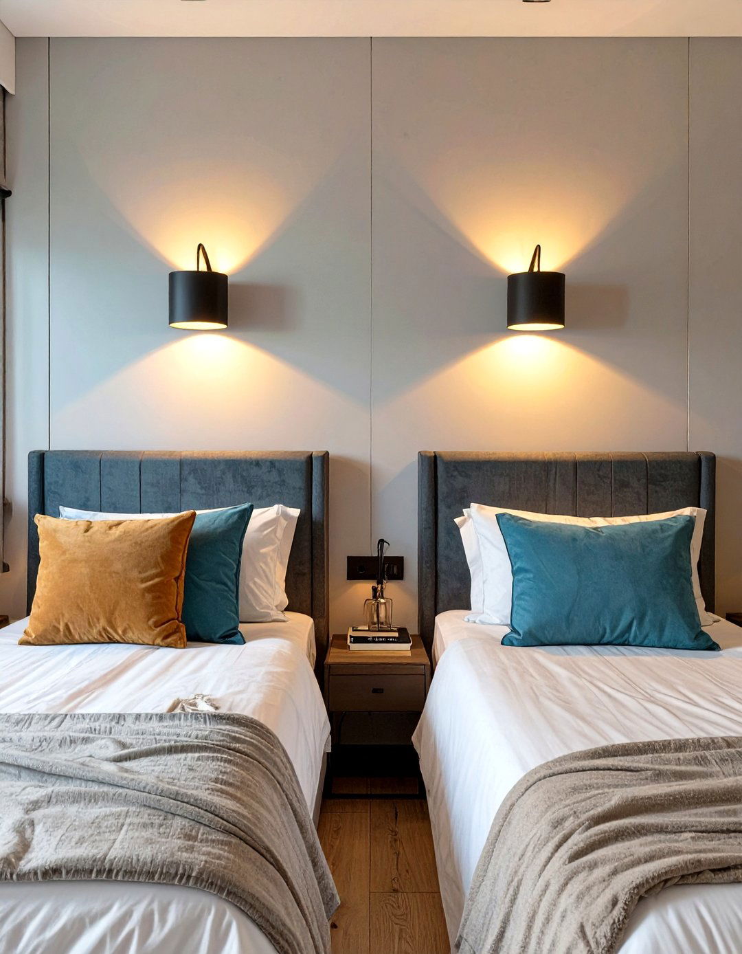 Wall Mounted Lighting to Save Surface Space - 30 shared bedroom ideas for small rooms