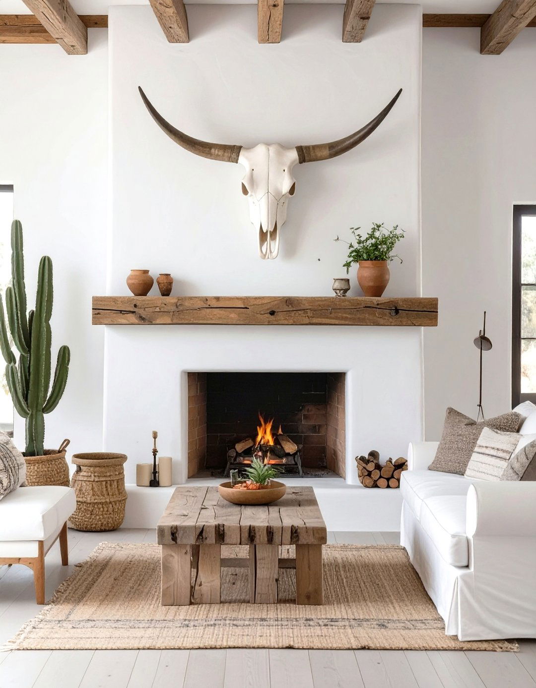 Wall Mounted Longhorn or Faux Skulls - 30 southwestern interior design ideas