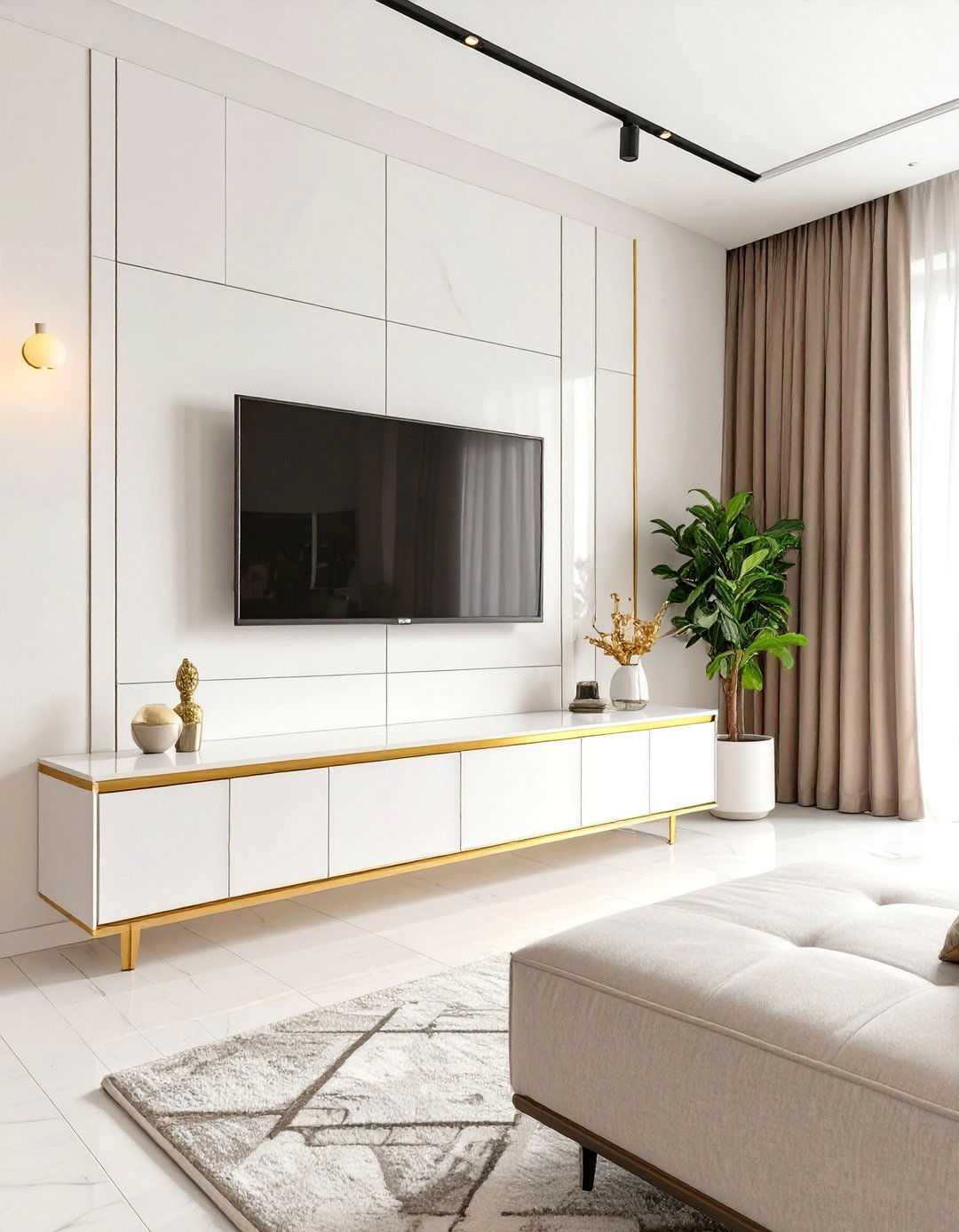 Wall Mounted Media Console - 30 small space living room ideas