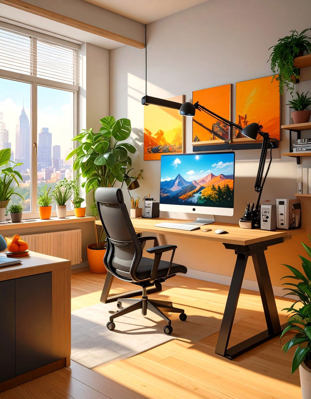 Wall Mounted Monitor Arm - 30 small office decor ideas