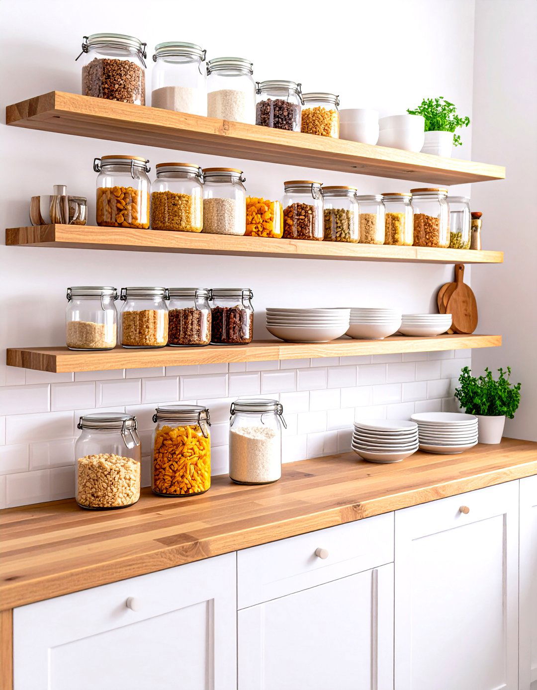 Wall Mounted Open Shelving Pantry - 30 pantry ideas for small kitchen