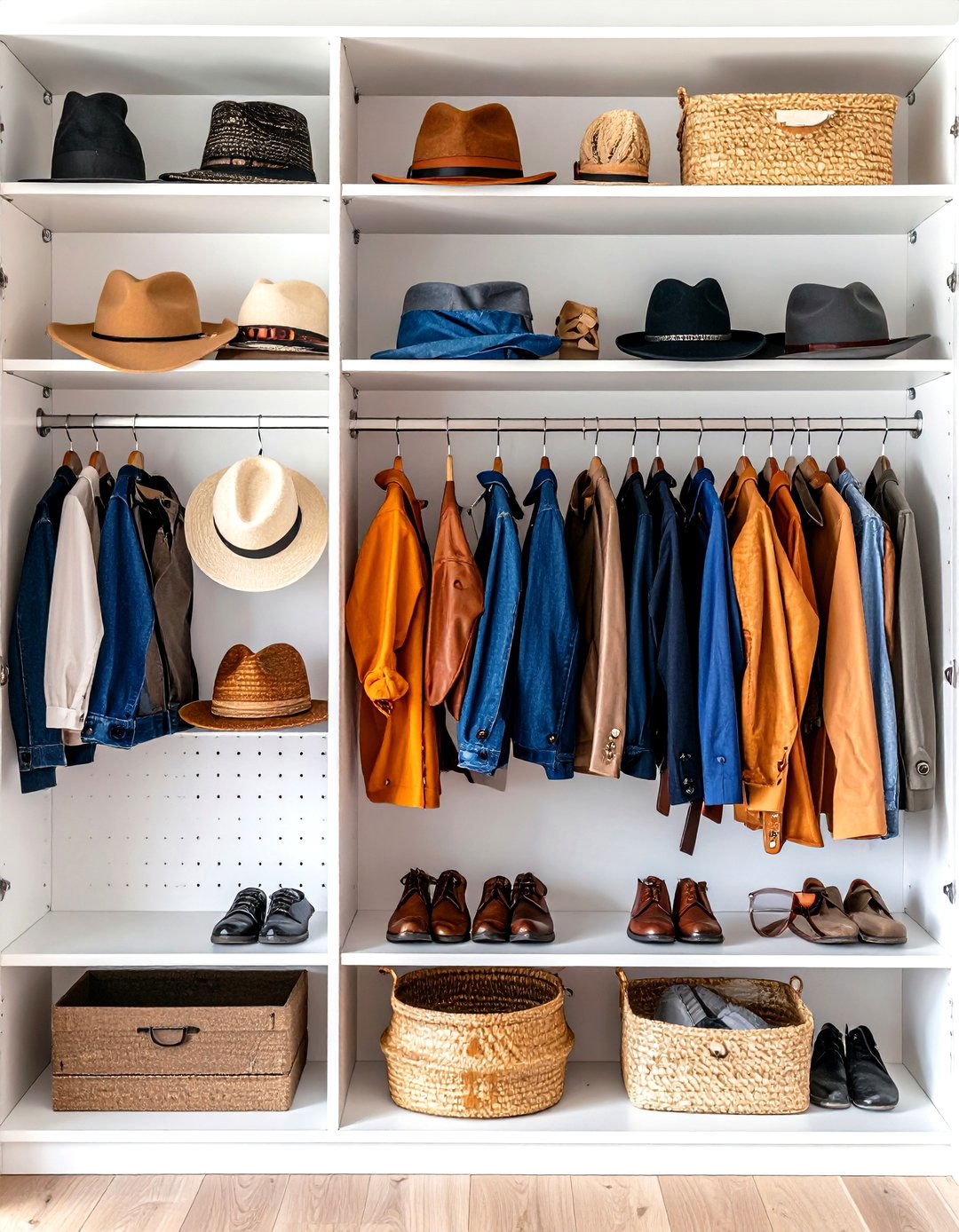 Wall Mounted Pegboard Organizer for a Reach In Closet - 30 reach in closet ideas