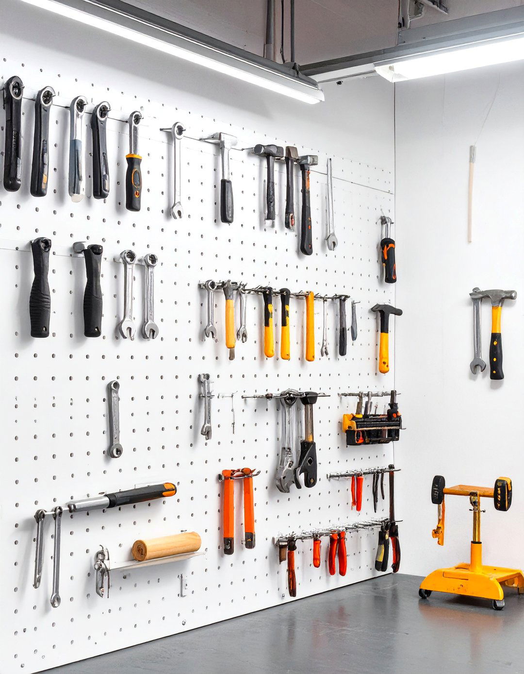 Wall Mounted Pegboard for Garage Tool Organization - 30 storage ideas for garage