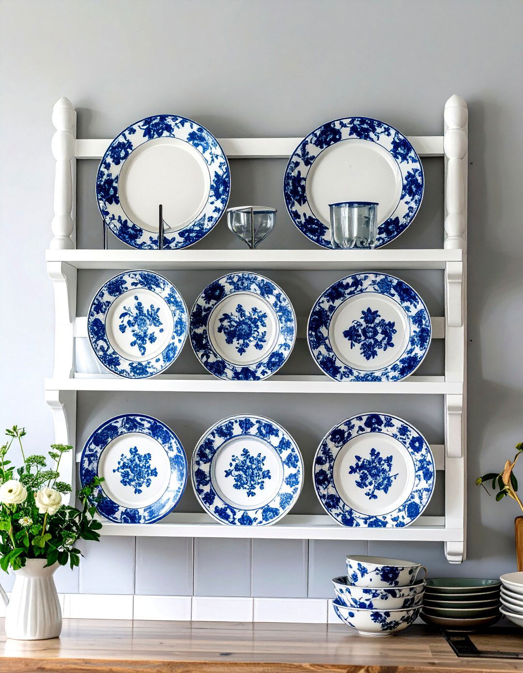 Wall Mounted Plate Rack - 30 modern farmhouse wall decor ideas
