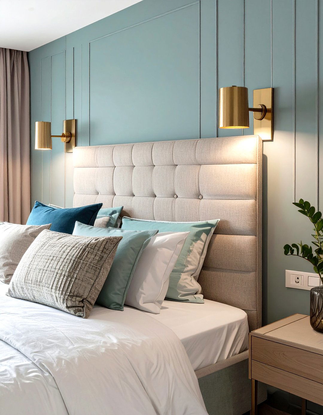 Wall Mounted Sconces Instead of Lamps - 30 small bedroom ideas for adults
