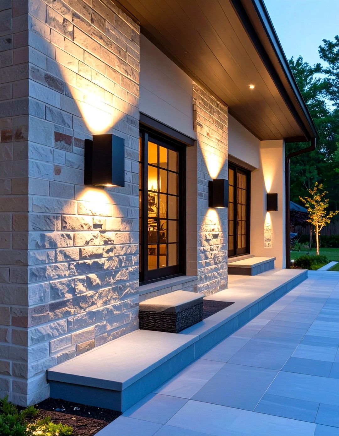 Wall Mounted Sconces on House Exterior - 30 outdoor patio lighting ideas