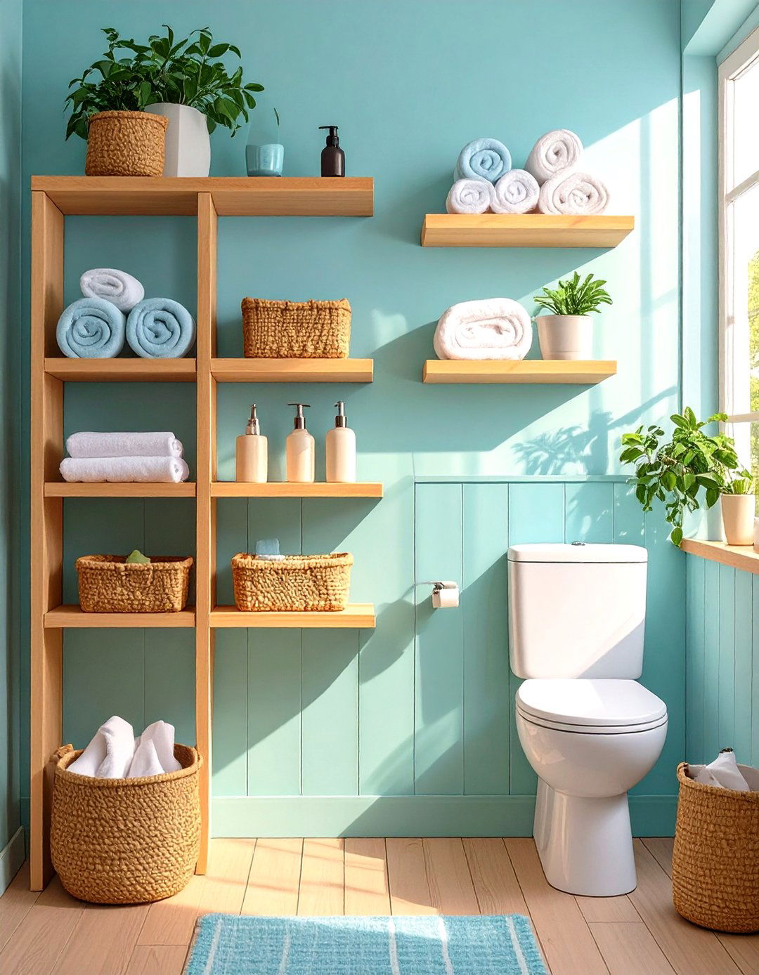 Wall Mounted Shelving - 30 tiny bathroom ideas