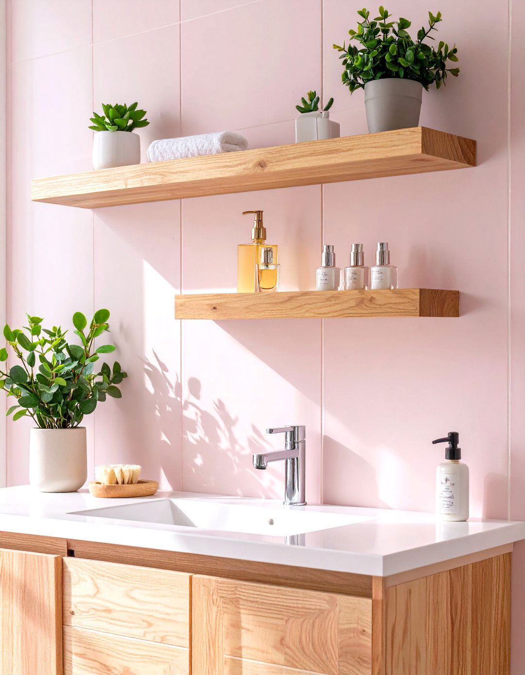Wall Mounted Shelving Units - 30 vanity organization ideas