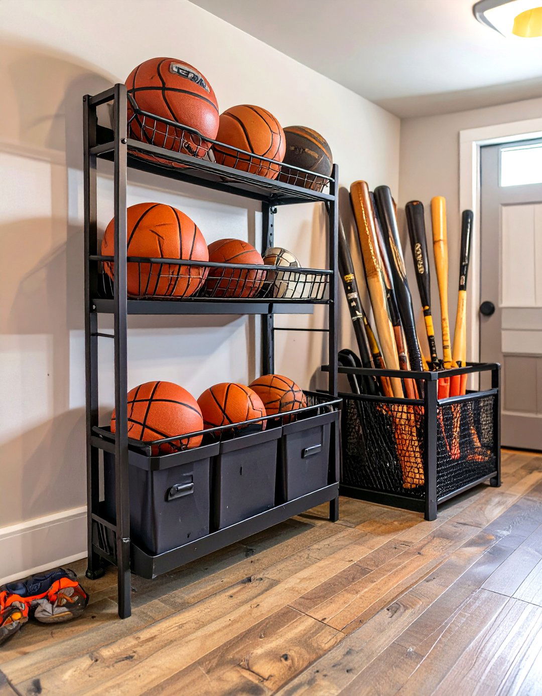 Wall Mounted Sports Equipment Organizer for Small Garages - 30 small garage ideas