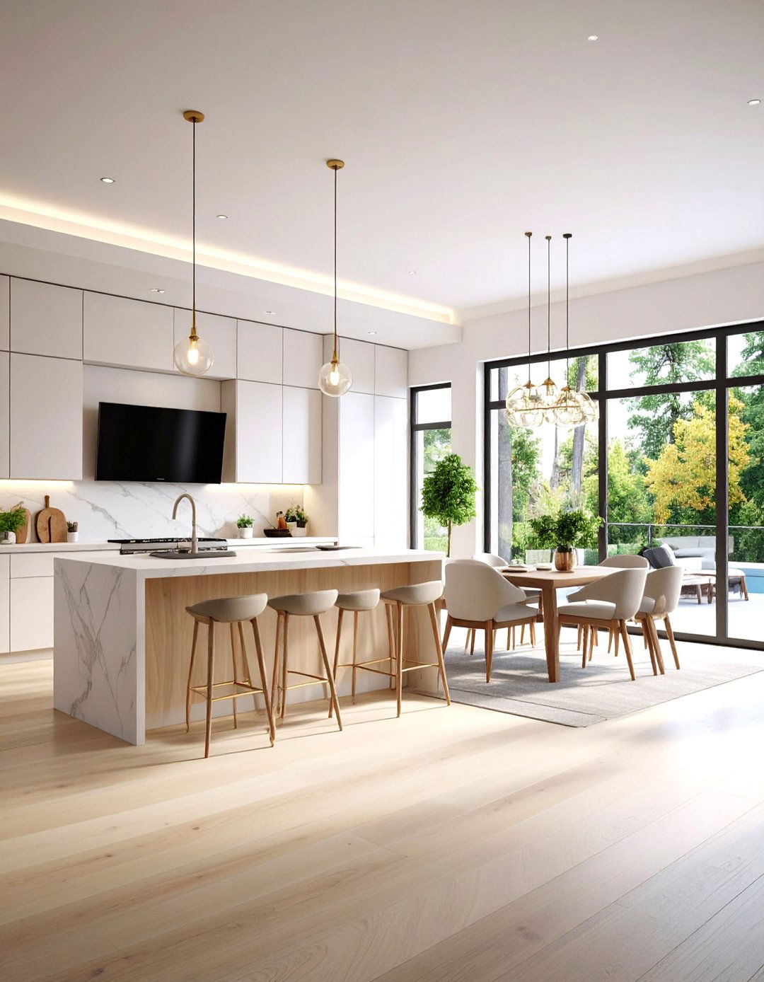 Wall Mounted TV Above a Doorway - 30 kitchen tv ideas
